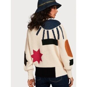 Scotch & Soda Knit Sun Star Graphic Pullover Sweater Size Small